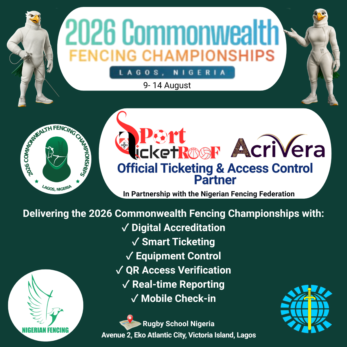 Commonwealth Fencing Championships 2026: Lagos Welcomes the Commonwealth to a Historic African First  9–14 August 2026 | Lagos, Nigeria